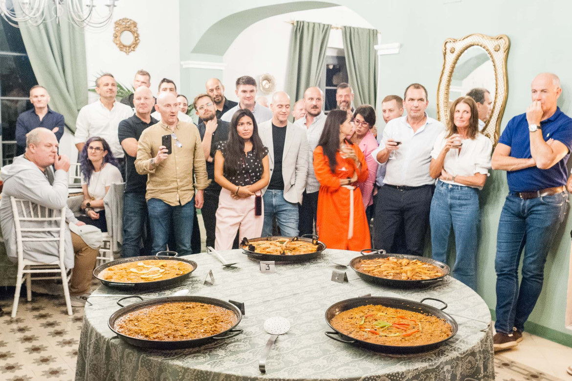 a group paella cooking activity.